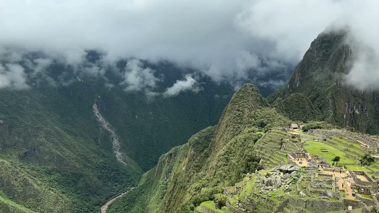 Machu Picchu under the morning clouds