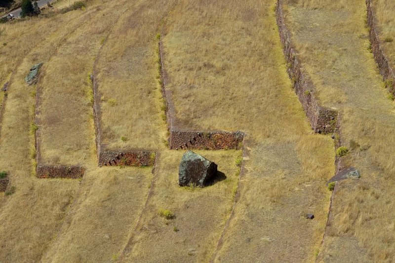 Pisac terraces with the Urubamba valley below