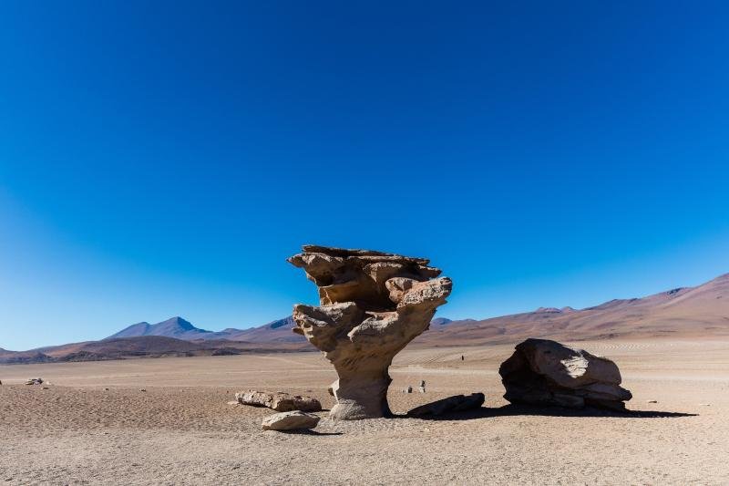 The Arbol de Piedra wind-carved rock in the Siloli desert