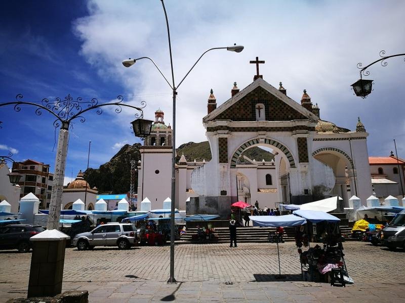 Basilica of Our Lady of Copacabana seen from the town square