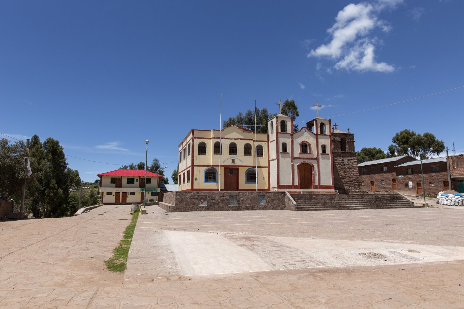 Main square of Llachon on the Capachica peninsula