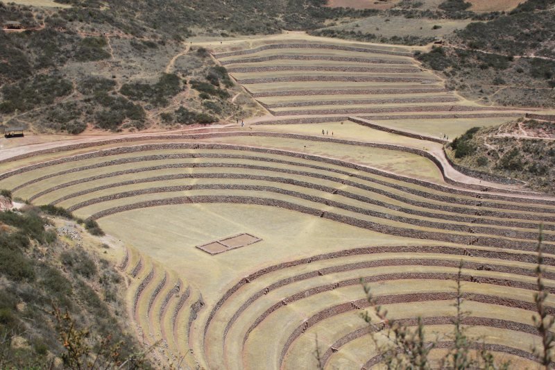 Circular terraces of Moray seen from the rim