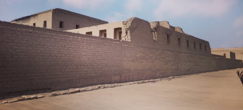 Restored adobe walls of the Acllawasi at Pachacamac