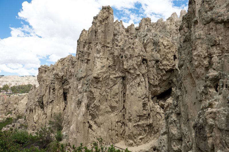Eroded clay spires of the Valle de la Luna near La Paz